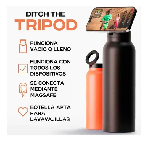 BOTELLA DE AGUA CON SOPORTE PARA CELURAR
